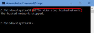 netsh wlan stop hostednetwork