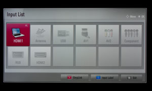 Выбрать в меню ТВ HDMI